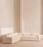 Corner Sofa Decorated With Velvet