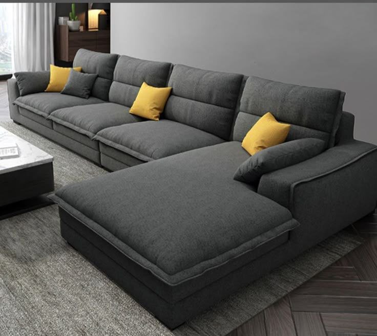 IMG_0848 كنب حرف L تيتانيوم - الصورة 1