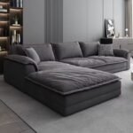 Trendy L-Shaped Velvet Sofa