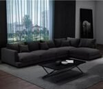 L-Shaped Sofa With Linen View - Image 2