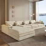 L-Shaped Sofa, Velvet Color - Image 2