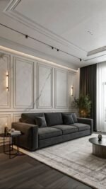 Gracie Black Linen Sofa - Image 2