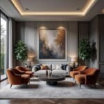 Natural Velvet Sofa Set
