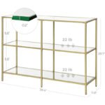 طاولة مدخل كونسول زجاج 3 أرفف وإطار معدني - Image 5