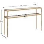 طاولة كونسول ذهبي سطح زجاج ومعدن - Image 5