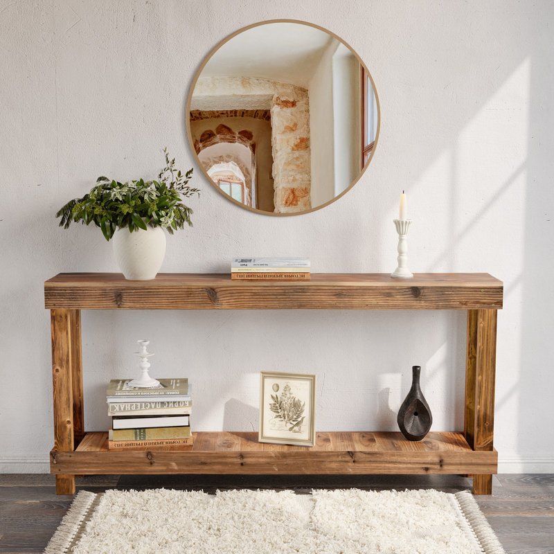 imgi_30_60_+Long+Solid+Wood+Console+Table+-+Nature+Narrow+Sofa+Wood+-+Nature_+Brown-590042057 طاولة كونسول خشب طبيعي بتصميم ريفي مستصلح