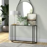 طاولة كونسول زجاج ومعدن بتصميم سداسي مودرن - Image 2