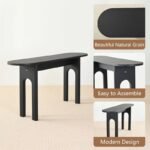 طاولة كونسول سوداء بيضاوية بتصميم نحتي مودرن - Image 4
