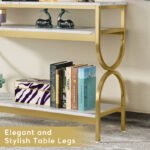 طاولة كونسول خشب ومعدن 3 أرفف وتصميم مقوس - Image 4
