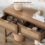 ⁦طاولة مدخل كونسول درجين راتان وتصميم بوهيمي⁩ - الصورة ⁦4⁩