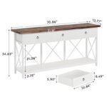 ⁦طاولة كونسول خلف الكنب 3 أدراج وتصميم ريفي حديث⁩ - الصورة ⁦5⁩